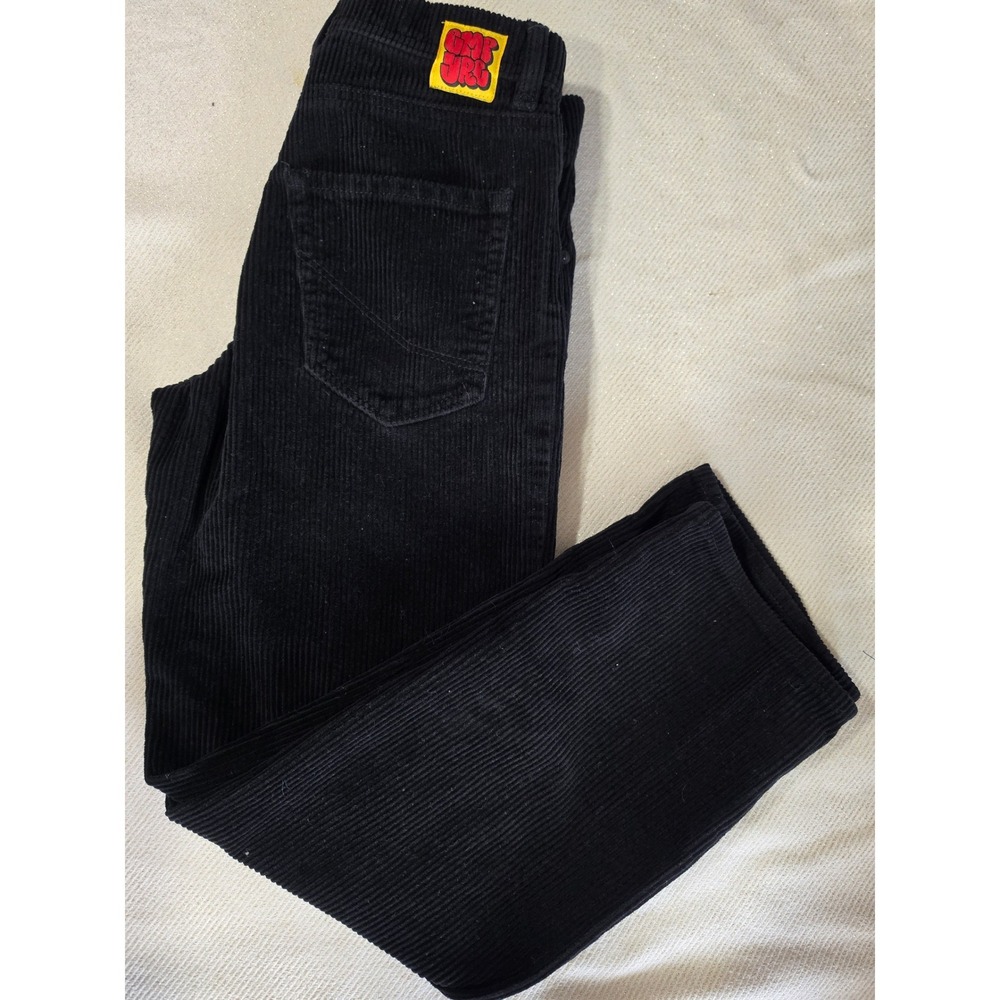 Empyre Black Corduroy Skate Pants Straight Leg Embroidered Logo Mens Size 25